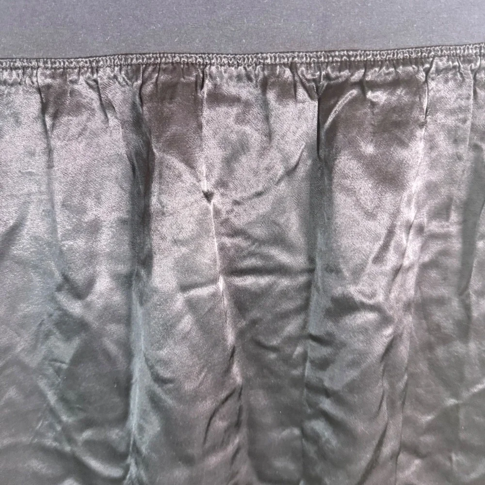 Hard Tail Satin Mini Skirt Women Large Black Wide Jersey Waistband Goth Grunge
